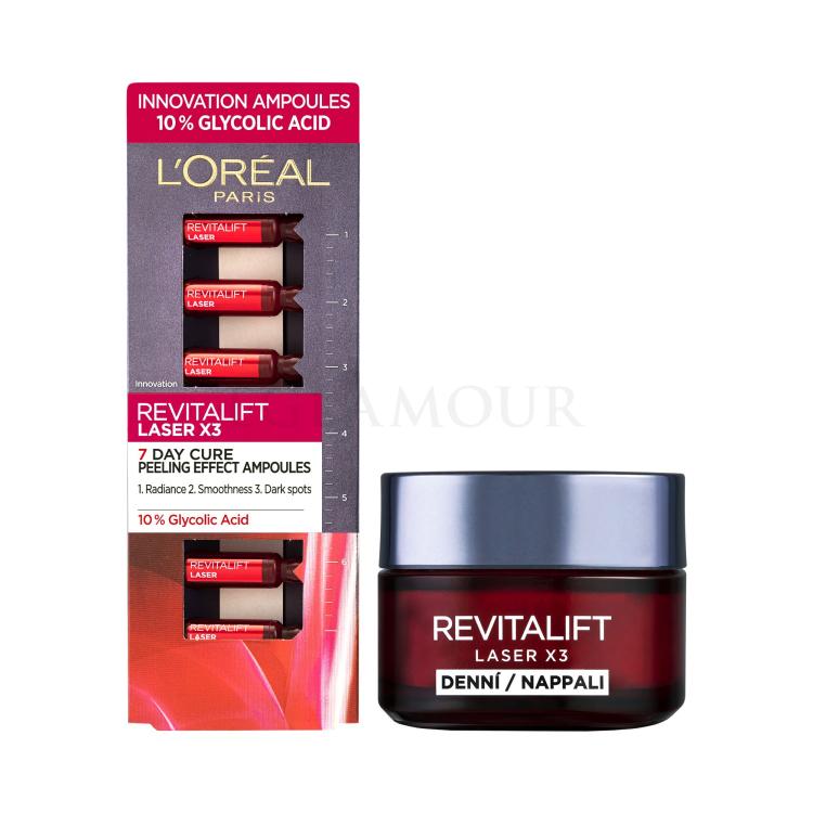 Zestaw Serum do twarzy L&#039;Oréal Paris Revitalift Laser X3 7 Day Cure + Krem do twarzy na dzień L&#039;Oréal Paris Revitalift Laser X3 Day Cream