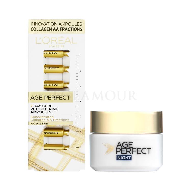 Zestaw Serum do twarzy L&#039;Oréal Paris Age Perfect 7 Day Cure Retightening Ampoules + Krem na noc L&#039;Oréal Paris Age Perfect