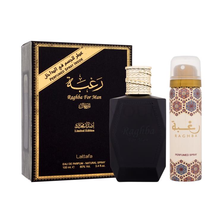 Lattafa Raghba Zestaw woda perfumowana 100 ml + dezodorant 50 ml