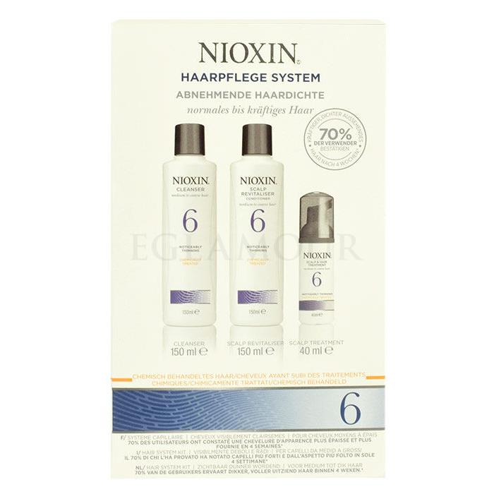Nioxin System 6 Zestaw 150ml System 6 Cleanser Shampoo + 150ml System 6 Scalp Revitaliser Conditioner + 40ml System 6 Scalp Treatment Uszkodzone pudełko