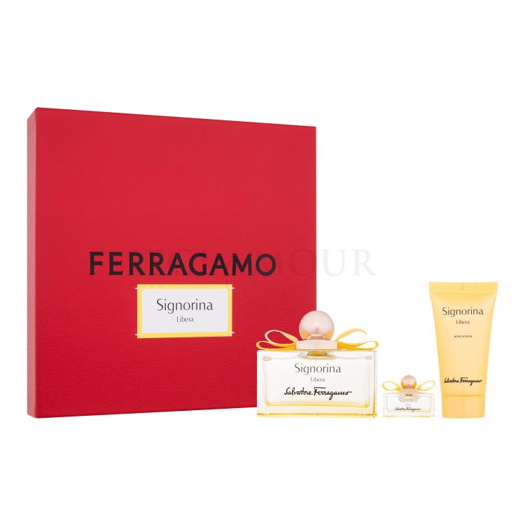 Ferragamo Signorina Libera Zestaw woda perfumowana 100 ml + mleczko do ciała 50 ml + woda perfumowana 5 ml