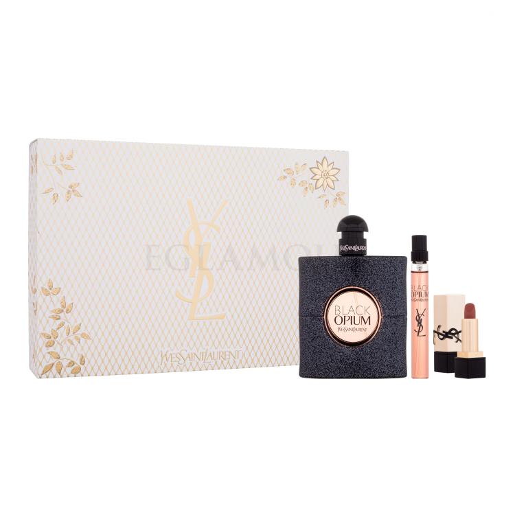 Yves Saint Laurent Black Opium Zestaw woda perfumowana 90 ml + woda perfumowana 10 ml + pomadka Rouge Pur Couture 1,3 g NM Nu Muse