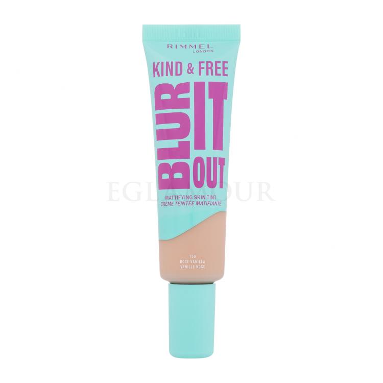 Rimmel London Kind &amp; Free Blur It Out Mattifying Skin Tint Podkład dla kobiet 30 ml Odcień 150 Rose Vanilla