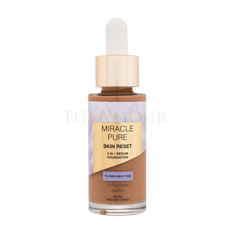 Max Factor Miracle Pure Skin Reset 2in1 Serum Foundation Podkład dla kobiet 30 ml Odcień 85-90 Medium To Deep