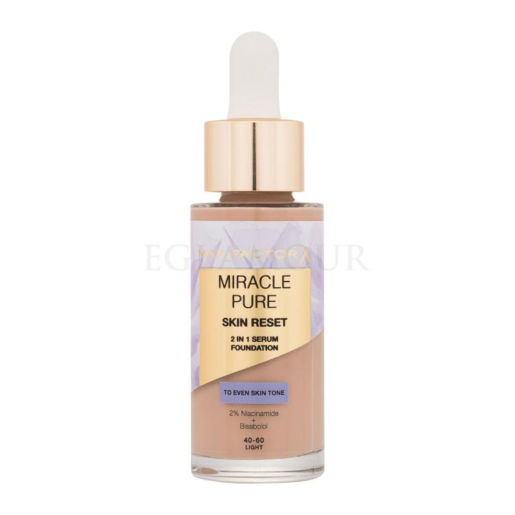 Max Factor Miracle Pure Skin Reset 2in1 Serum Foundation Podkład dla kobiet 30 ml Odcień 40-60 Light