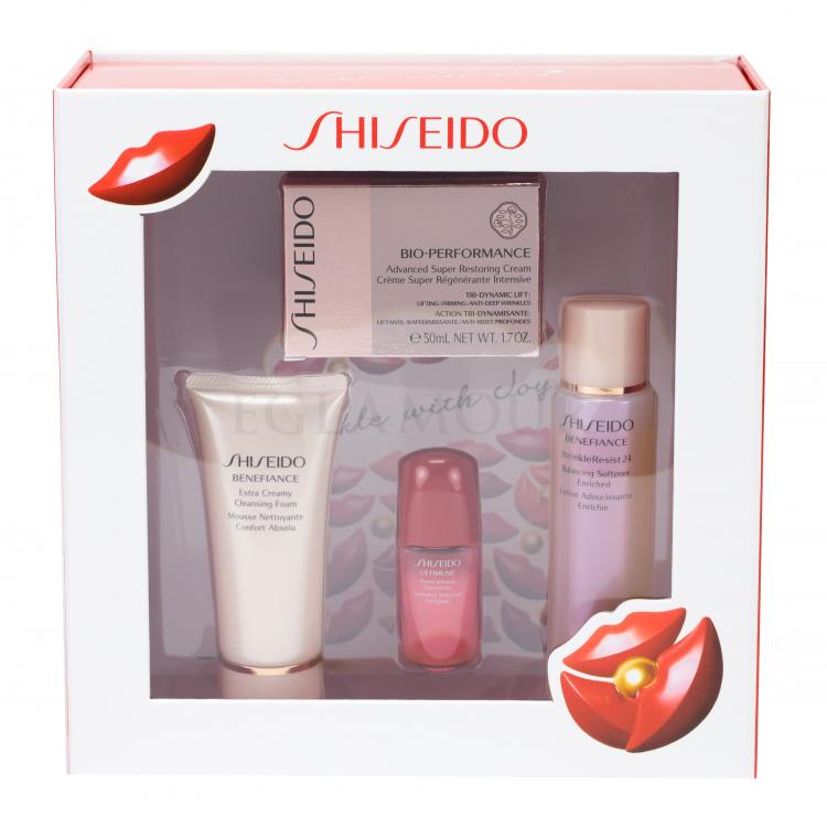 Shiseido Bio-Performance Advanced Super Restoring Zestaw 50ml BIO-PERFORMANCE Restoring Cream + 50ml BENEFIANCE Cleansing Foam + 75ml BENEFIANCE Softener Enriched + 10ml ULTIMUNE Power Inf.Concentrate