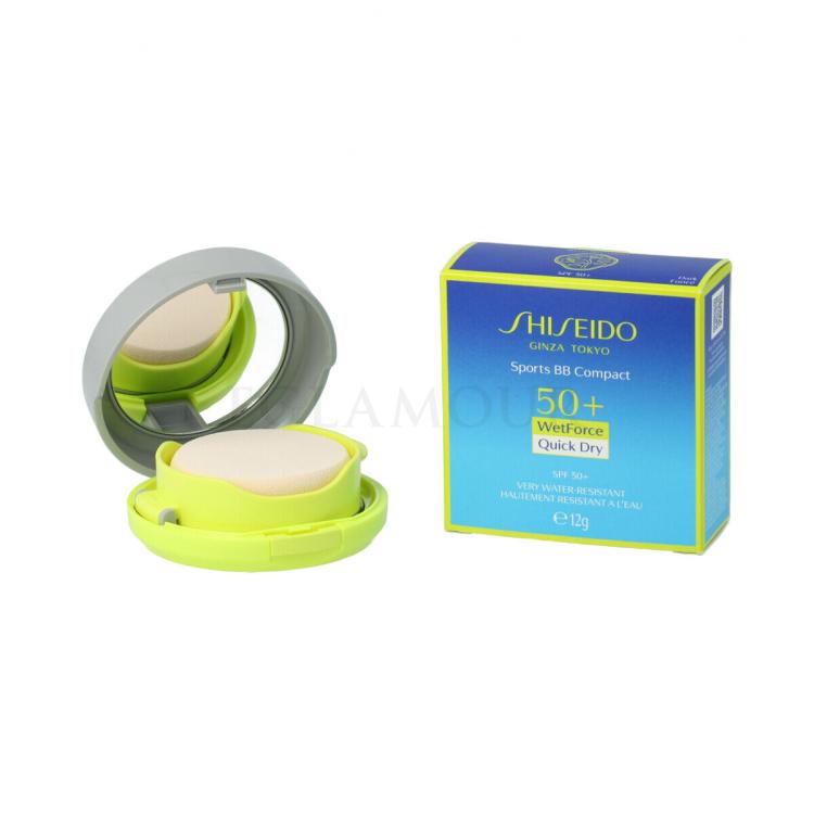 Shiseido Sports BB Compact WetForce SPF50+ Puder dla kobiet 12 g Odcień Dark