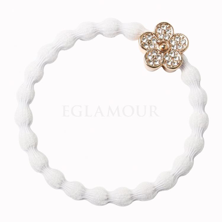 By Eloise London Bling Charms Daisy Flower Gumka do włosów dla kobiet 1 szt Odcień White