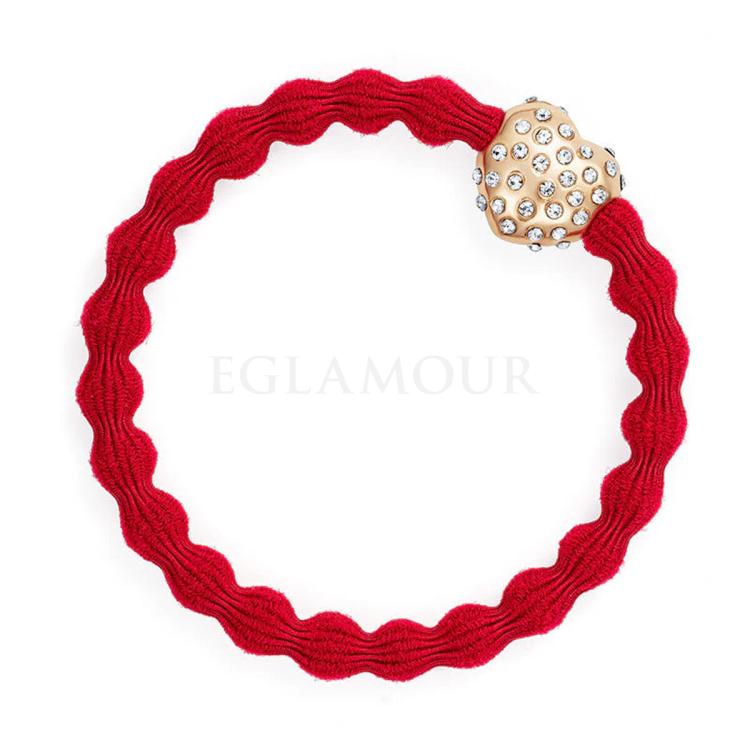 By Eloise London Bling Charms Diamanté Bubble Heart Gumka do włosów dla kobiet 1 szt Odcień Cherry Red