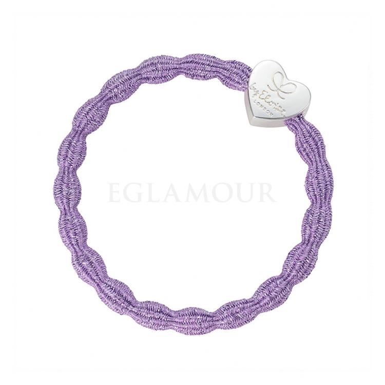 By Eloise London Metallic Silver Heart Gumka do włosów dla kobiet 1 szt Odcień Lilac