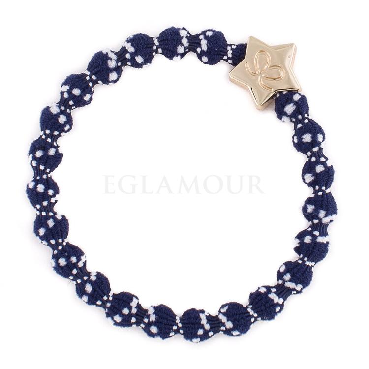 By Eloise London Gold Star Gumka do włosów dla kobiet 1 szt Odcień White on Navy