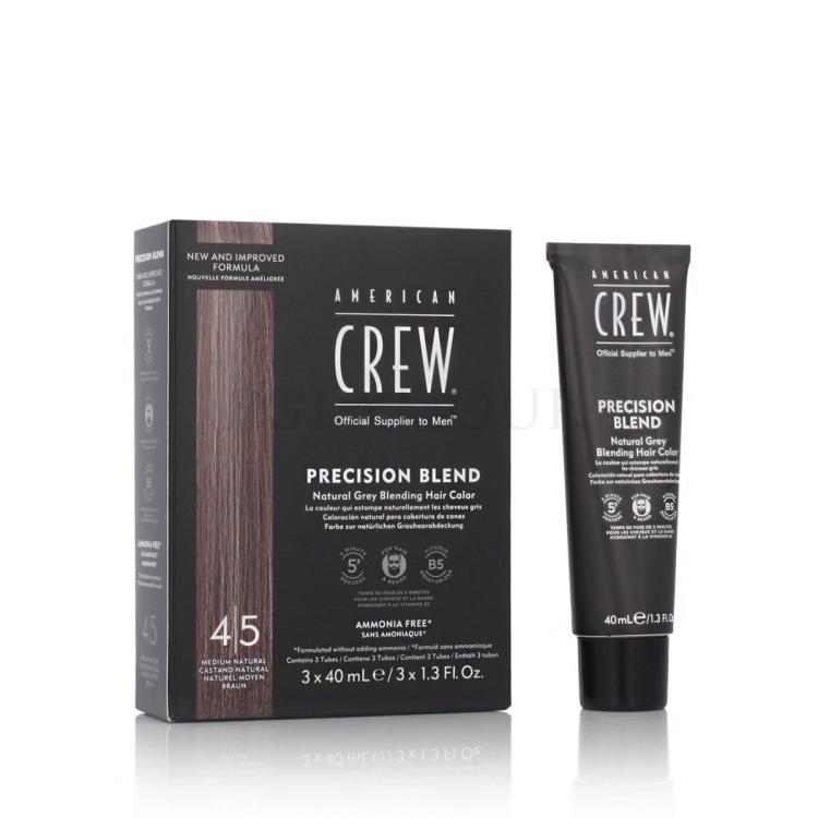American Crew Precision Blend Natural Grey Blending Hair Color Farba do włosów dla mężczyzn 3x40 ml Odcień 4/5 Medium Natural