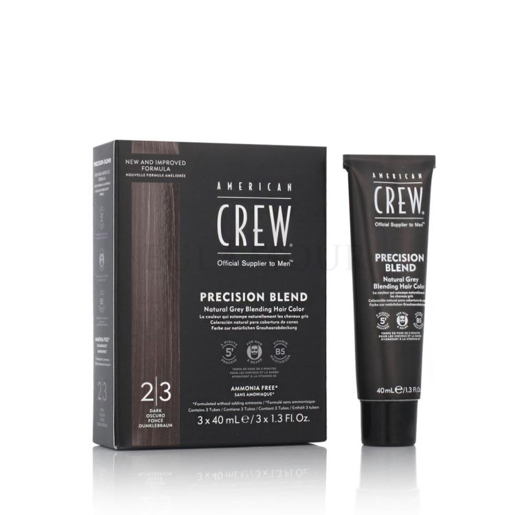 American Crew Precision Blend Natural Grey Blending Hair Color Farba do włosów dla mężczyzn Odcień 2-3 Dark Zestaw