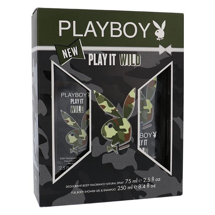 Playboy Play It Wild Zestaw Deodorant 75ml + 250ml Żel pod prysznic Uszkodzone pudełko
