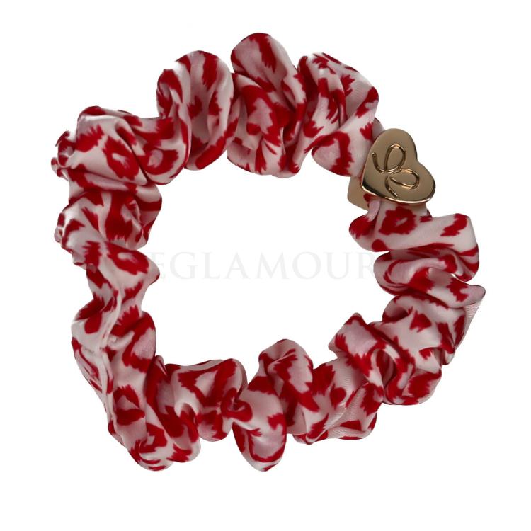 By Eloise London Silk Scrunchie Gold Heart Gumka do włosów dla kobiet 1 szt Odcień Red Leopard