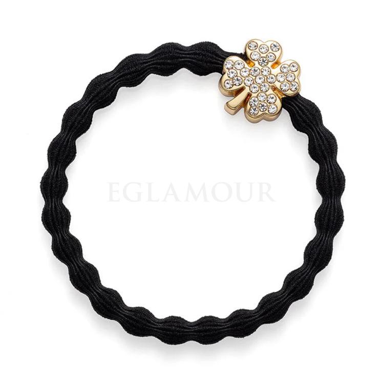 By Eloise London Bling Charms Gold Diamanté Clover Leaf Gumka do włosów dla kobiet 1 szt Odcień Black