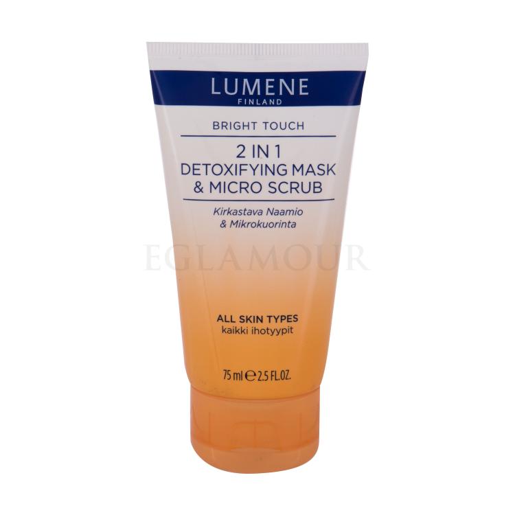 Lumene Bright Touch 2in1 Detoxifying Mask &amp; Micro Scrub Maseczka do twarzy dla kobiet 75 ml