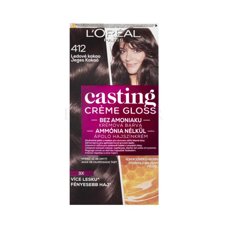 L&#039;Oréal Paris Casting Creme Gloss Farba do włosów dla kobiet 48 ml Odcień 412 Iced Cocoa