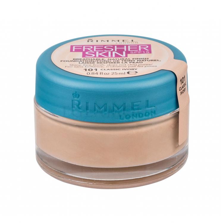 Rimmel London Fresher Skin SPF15 Podkład dla kobiet 25 ml Odcień 101 Classic Ivory