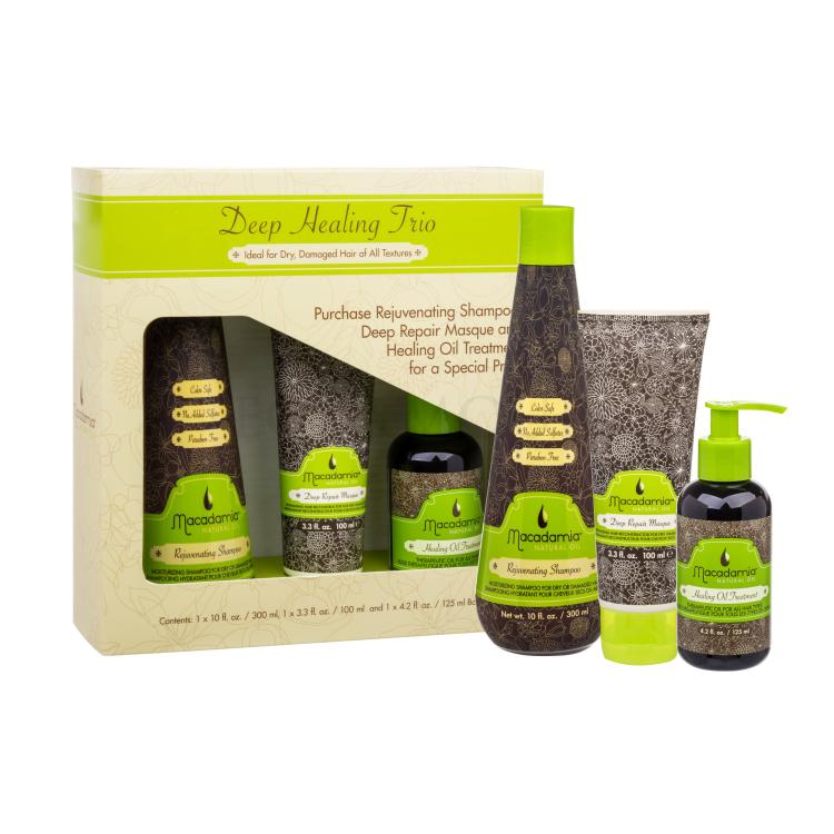 Macadamia Professional Rejuvenating Zestaw Rejuvenating Shampoo 300 ml + Deep Repair Masque 100 ml + Healing Oil Treatment 125 ml