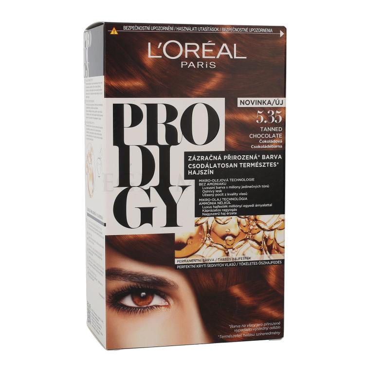 L&#039;Oréal Paris Prodigy Farba do włosów dla kobiet 1 szt Odcień 5.35 Tanned Chocolate Uszkodzone pudełko
