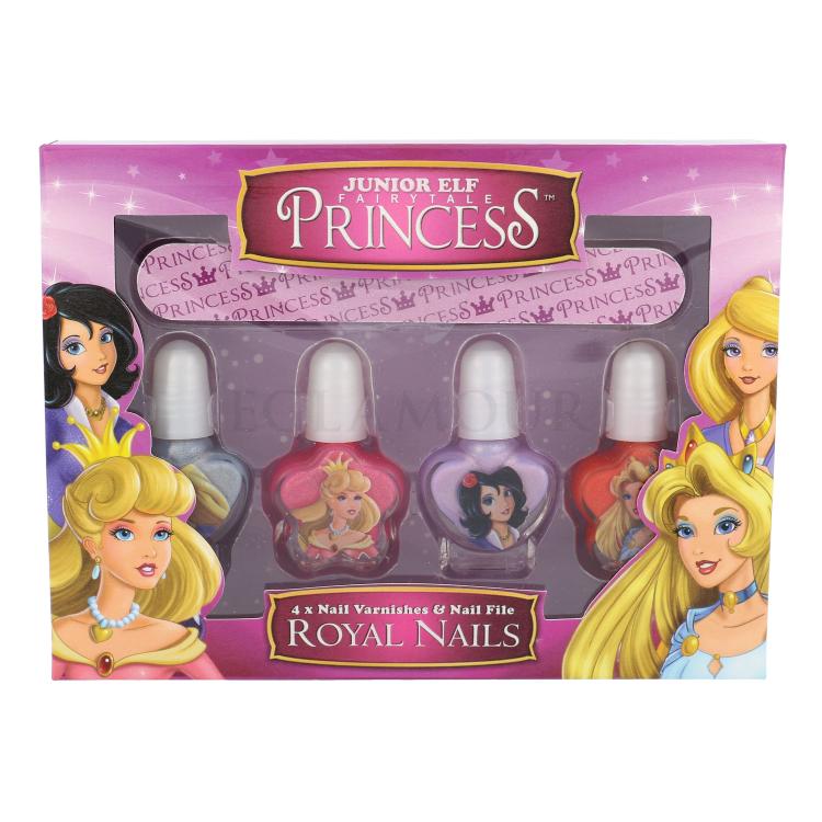 Disney Princess Princess Zestaw Lakier do paznokci 4 x 4 ml + Pilniczek 1 szt Uszkodzone pudełko