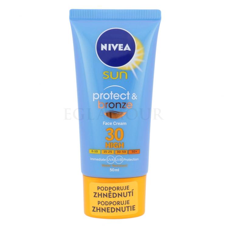 Nivea Sun Protect &amp; Bronze Face Cream SPF30 Preparat do opalania twarzy 50 ml