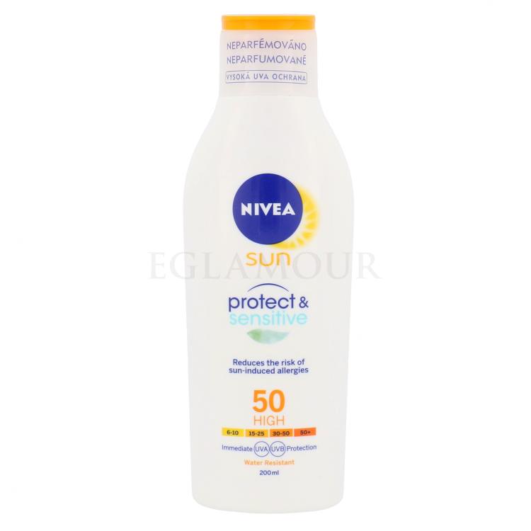 Nivea Sun Protect &amp; Sensitive Lotion SPF50 Preparat do opalania ciała 200 ml