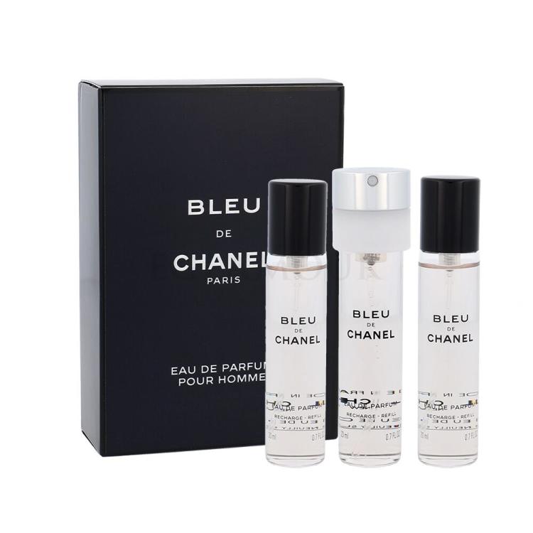 Chanel Bleu de Chanel 3x 20 ml Woda perfumowana dla mężczyzn Napełnienie 60 ml Uszkodzone pudełko