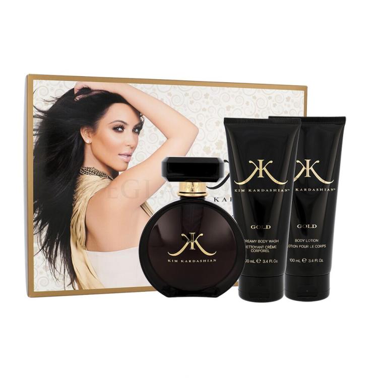 Kim Kardashian Gold Zestaw Edp 100 ml + Balsam do ciała 100 ml + Żel pod prysznic 100 ml