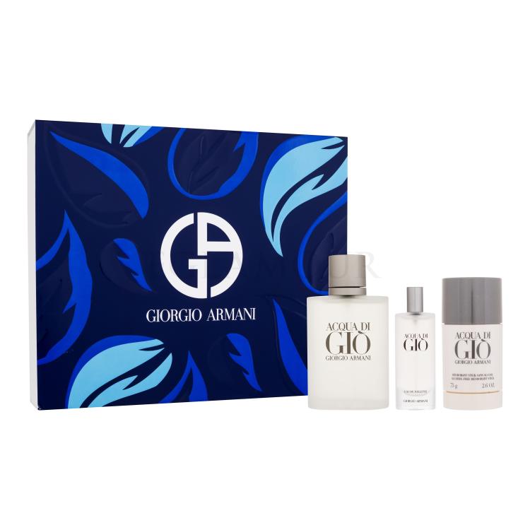 Giorgio Armani Acqua di Giò Pour Homme Zestaw Edt 100 ml + Edt 15 ml + Deostick 75 ml
