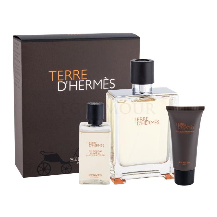 Hermes Terre d´Hermès Zestaw Edt 100 + 40ml Żel pod prysznic + 15ml Balsam po goleniu Uszkodzone pudełko