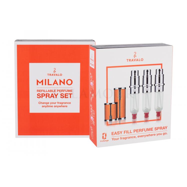 Travalo Milano Flakon z możliwością napełnienia 3x5 ml Odcień Orange
