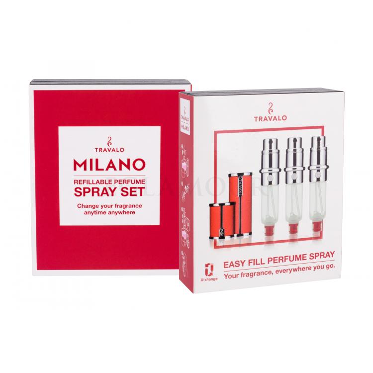 Travalo Milano Flakon z możliwością napełnienia 3x5 ml Odcień Red
