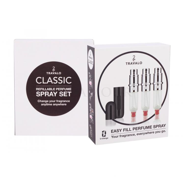 Travalo Classic Flakon z możliwością napełnienia 3x5 ml Odcień Black